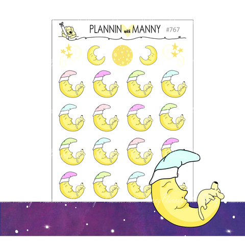 767 Sleep Moon Planner Stickers - Dear Universe Collection