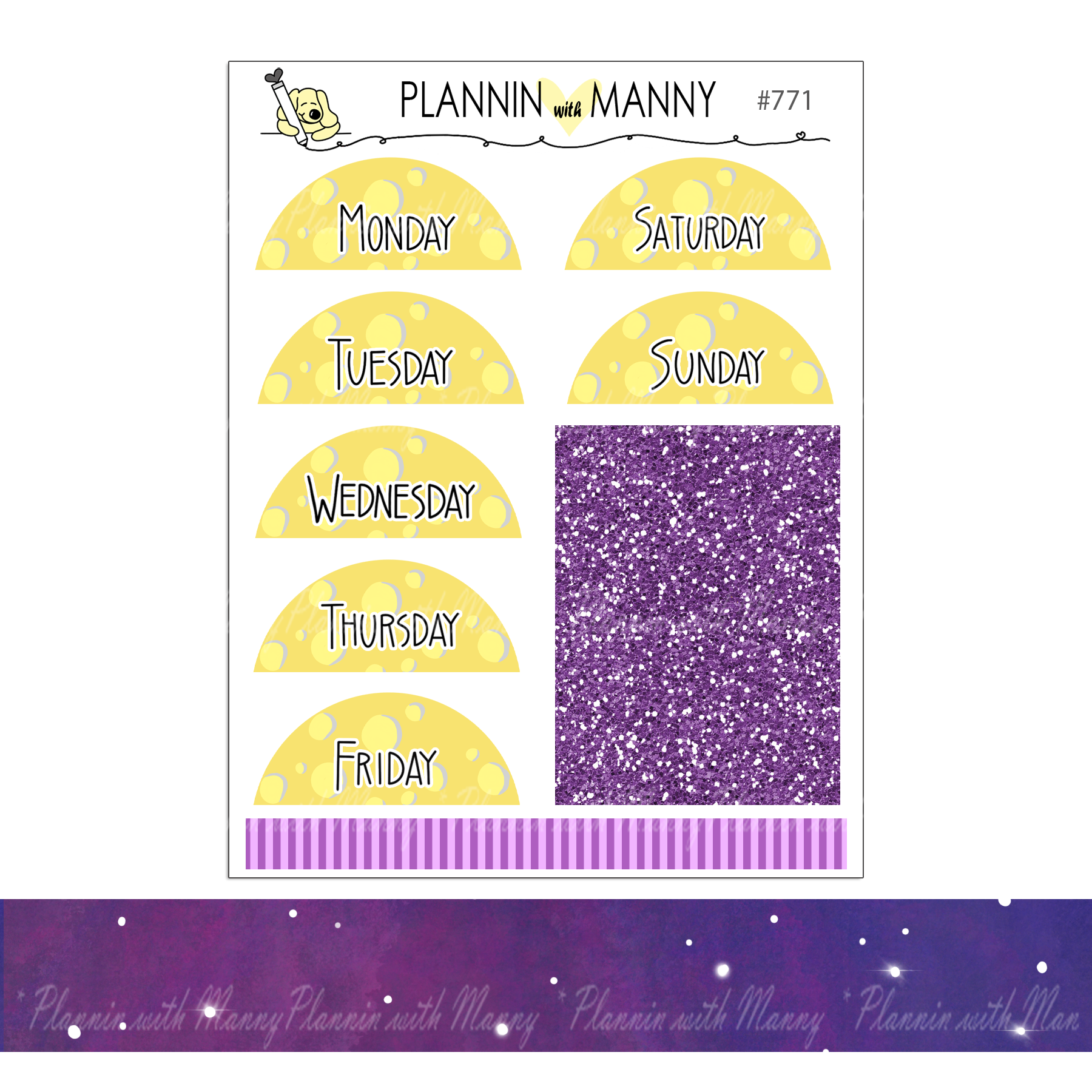 771 Moon Date Cover Planner Stickers - Dear Universe Collection