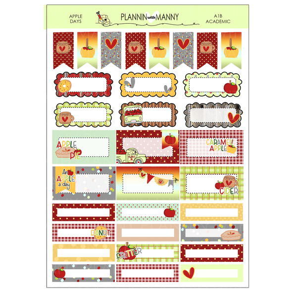 A1 TPC ACADEMIC 5 & 7 Day Weekly Planner Kit - Apple Days Collection