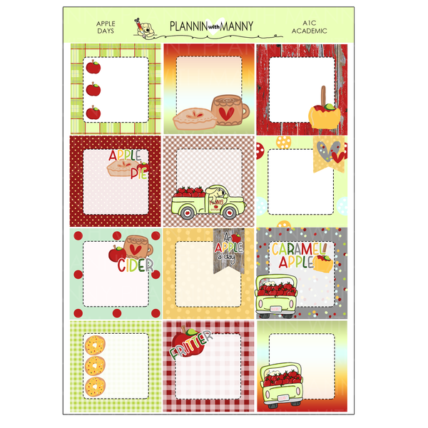 A1 TPC ACADEMIC 5 & 7 Day Weekly Planner Kit - Apple Days Collection