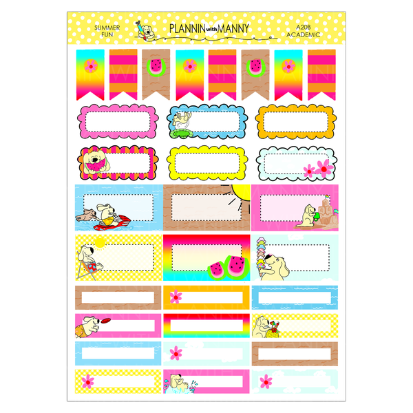 A20 TPC ACADEMIC 5&7 DAY Weekly Planner Kit - Summer Fun Collection