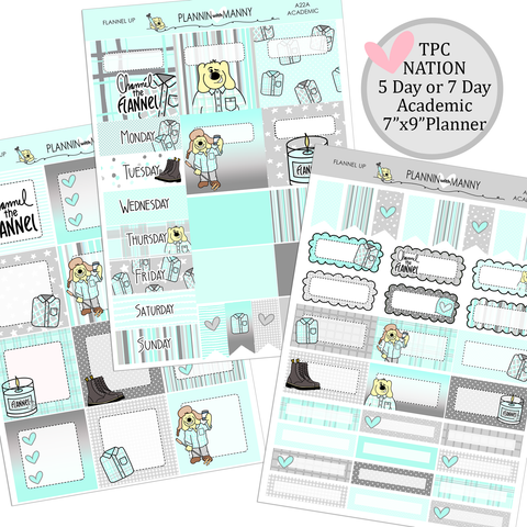 A22 TPC ACADEMIC 5 & 7 Day Weekly Planner Kit - Flannel Up Collection