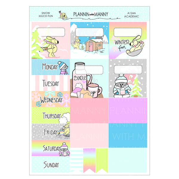 A124 TPC ACADEMIC 5 & 7 Day Weekly Planner Kit - Snow Much Fun Collection