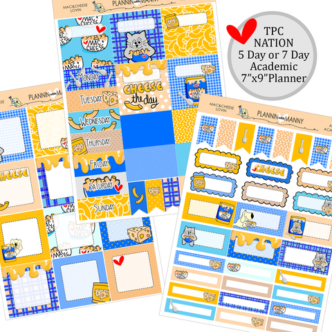 A901 TPC ACADEMIC 5 and 7 Day Weekly Planner Kit - Mac&Cheese Lovin Collection