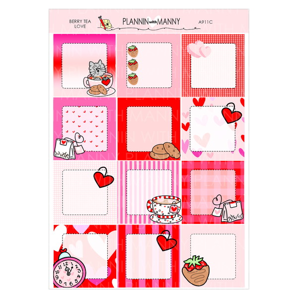 A911 ACADEMIC 5 & 7 Day Weekly Planner Kit and Hybrid Planner - Berry Tea Love Collection