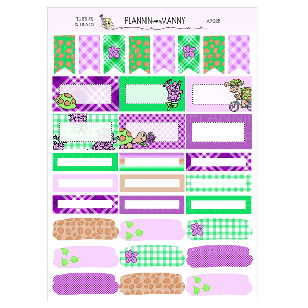 A922 ACADEMIC 5 & 7 Day Weekly Planner Kit and Hybrid Planner - Turtle Life Collection