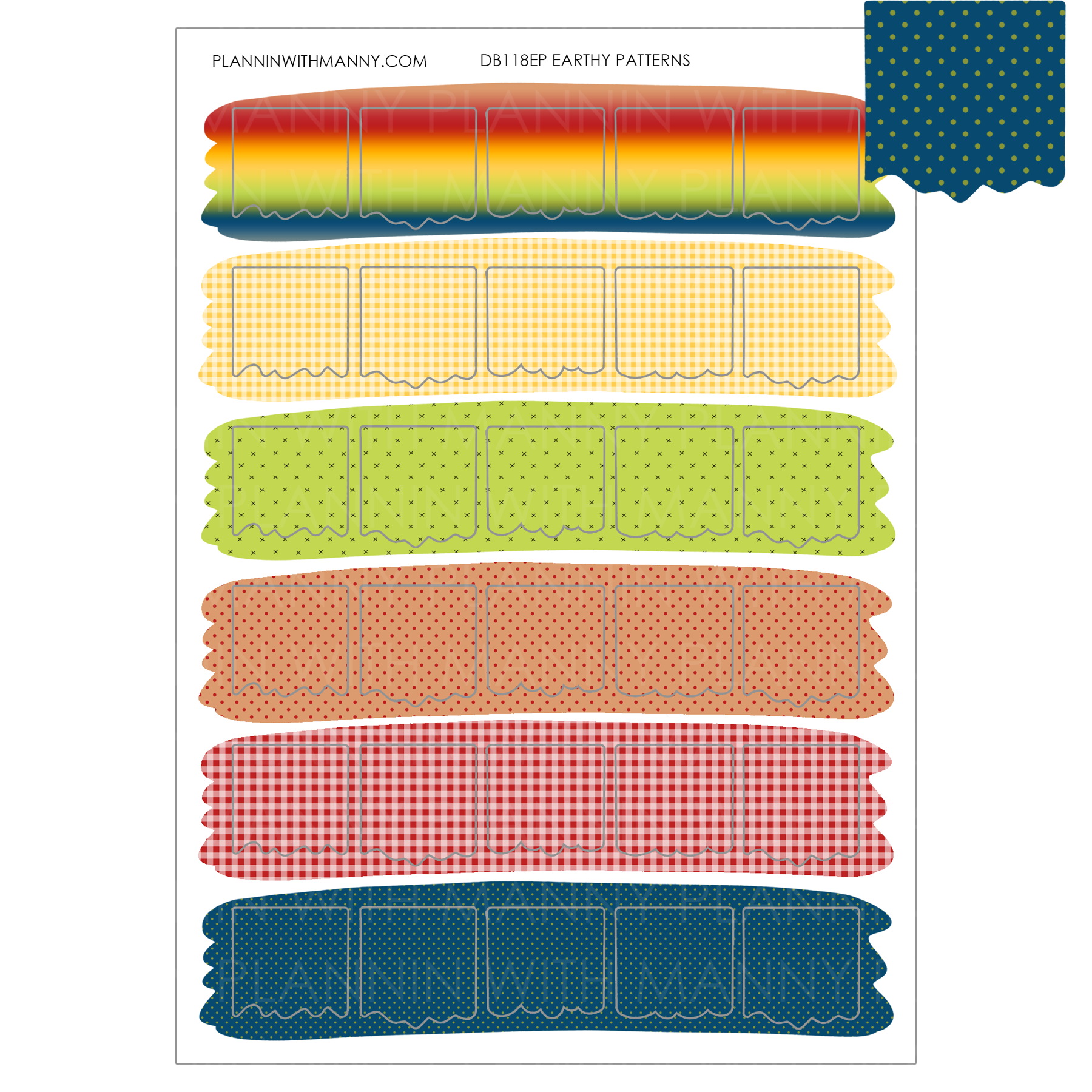 DB118EP Earthy Flag Planner Stickers