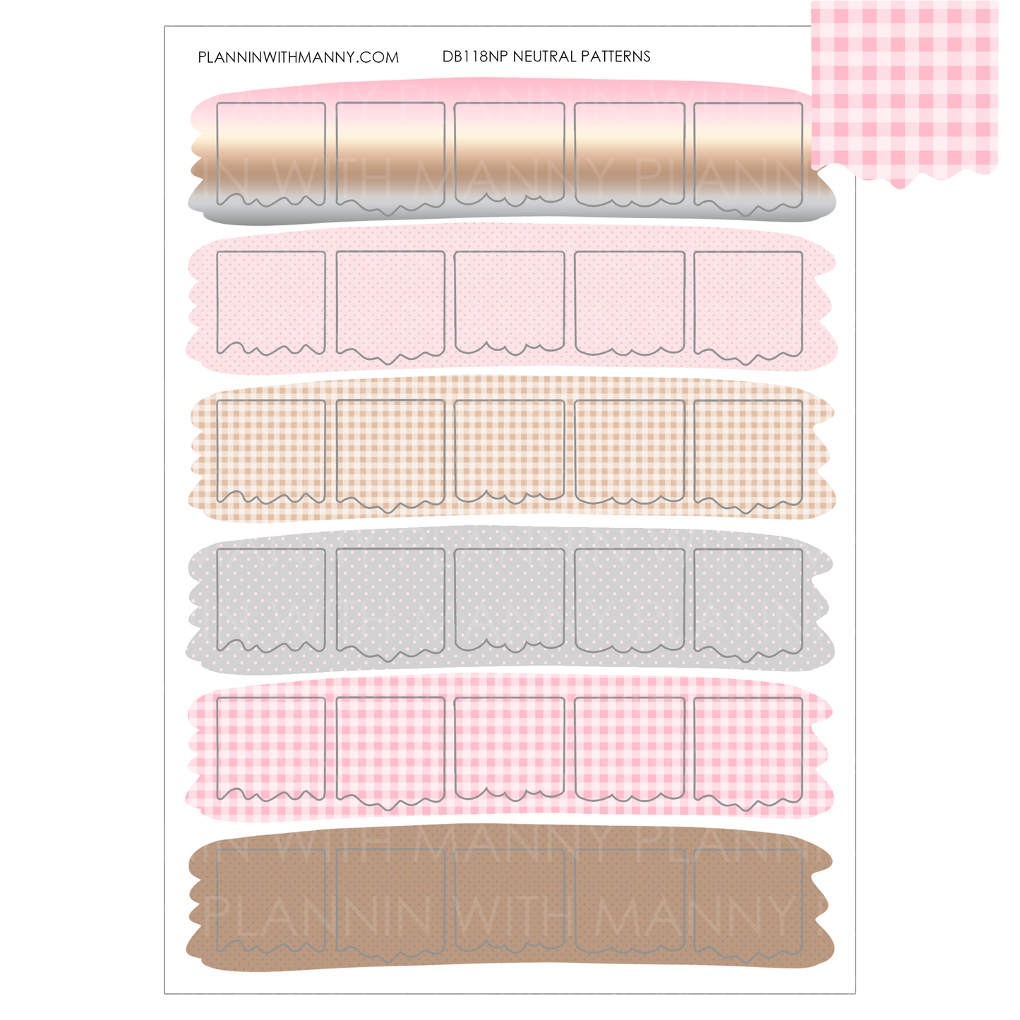 DB118 Patterned Flag Planner Stickers