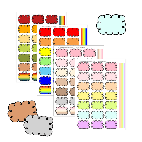 DB124 1.3" Doodle Half Box Mixed Sheet Planner Stickers