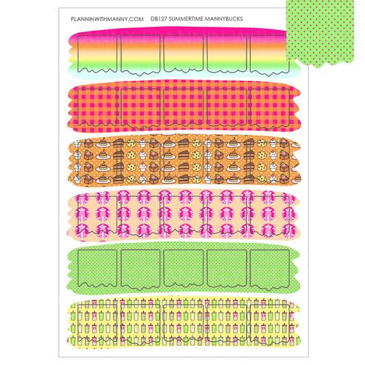 db127 Summertime Mannybucks Flag Planner Stickers