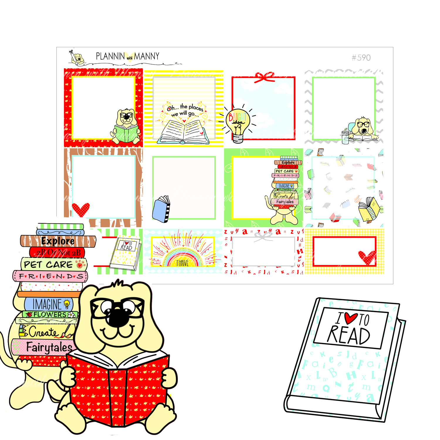 L590  Lil Bits Thrive Squares Planner Stickers - Thrive Collection