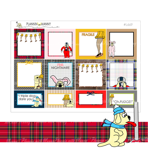 L667 Christmas Story Square Planner Stickers