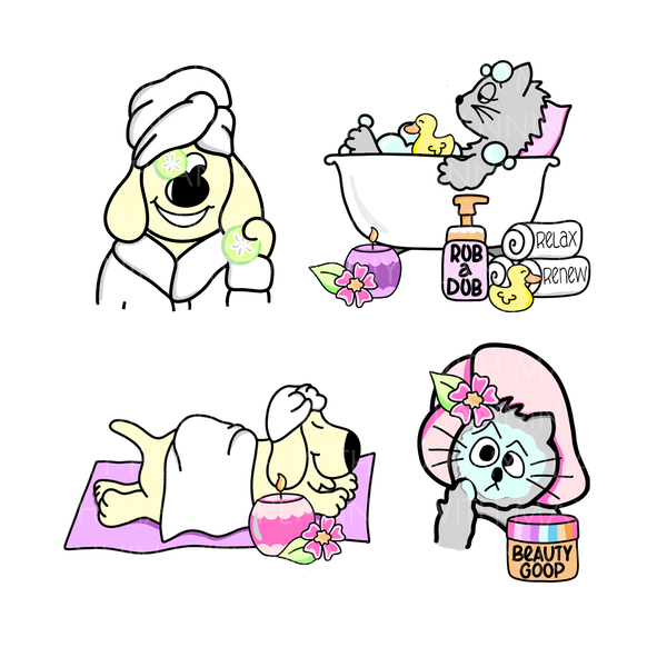 1206- Spa Day Character Stickers - Spa Day Collection