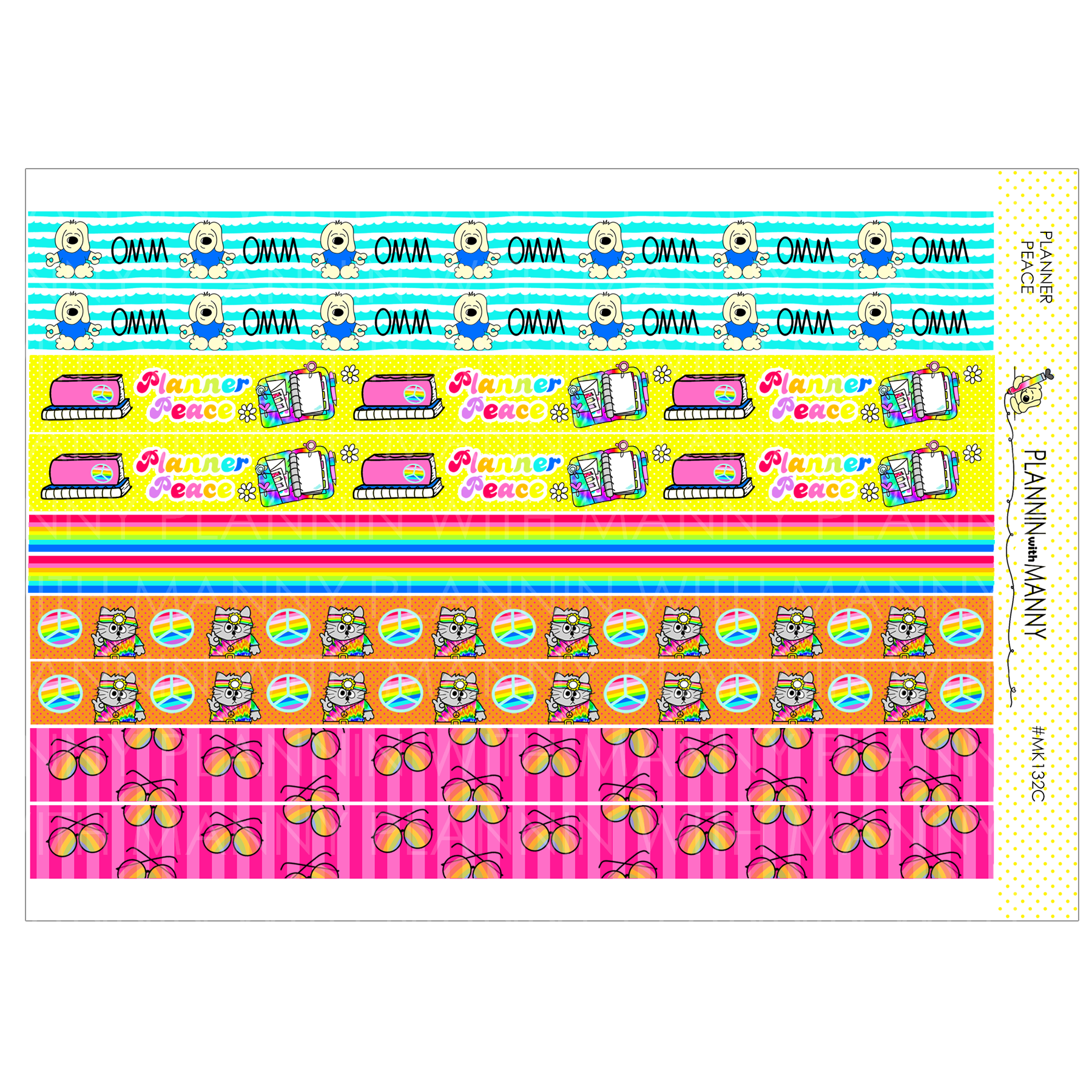 MK132C-Planner Peace Washi Planner Stickers