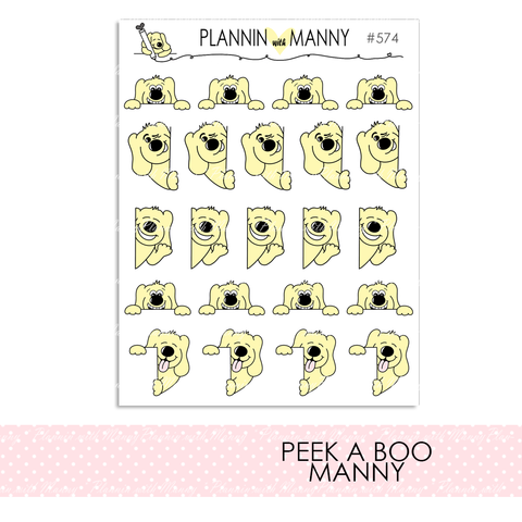 574 Manny Peek A Boo Planner Stickers