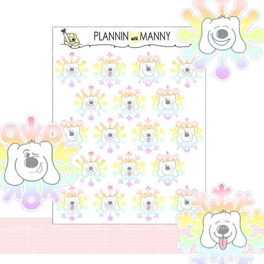 724B Pastel Snowflake Planner Stickers