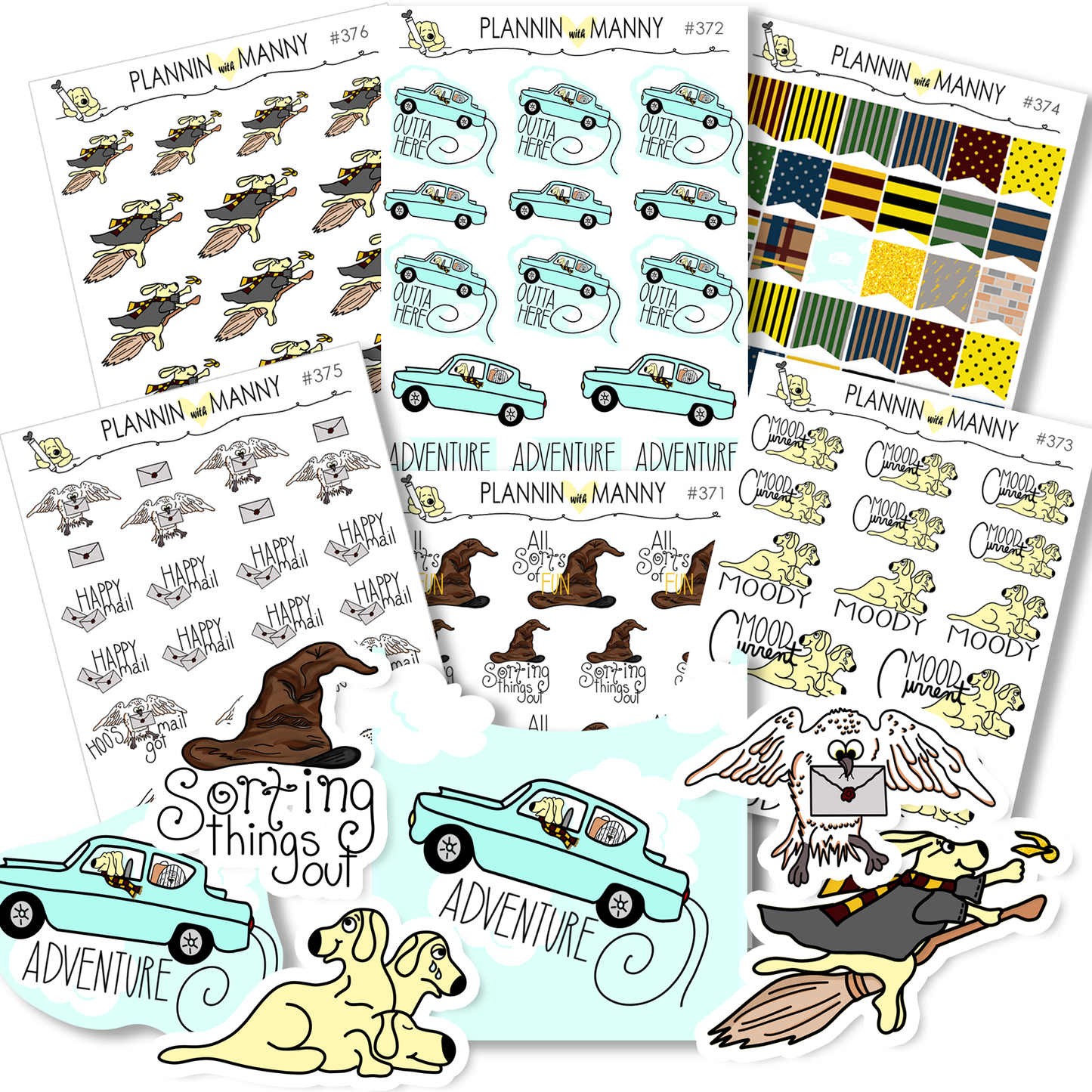 370 VERTCIAL MEGA Kit Planner Stickers - Wizard World Collection