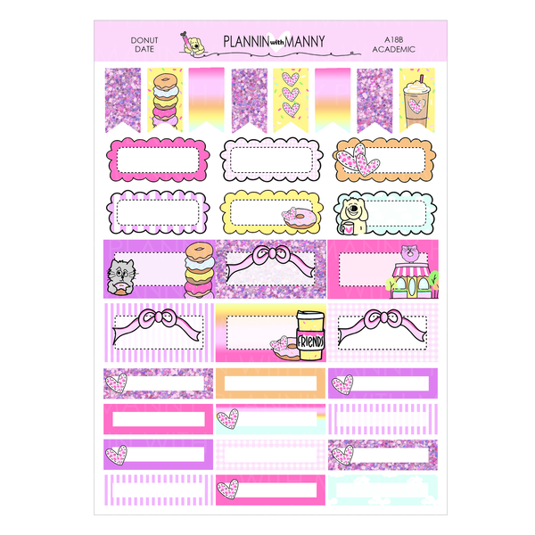 A18 TPC ACADEMIC 5 & 7 Day Weekly Planner Kit - DONUT DATE