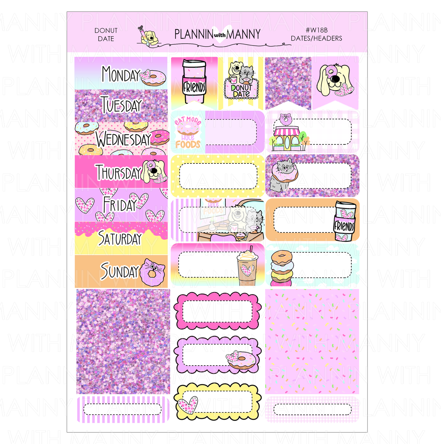 W18AH HORIZONTAL Weekly Kit - Donut Date Collection