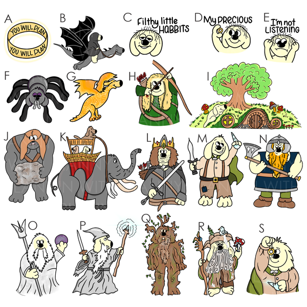 1286 Mannys Hobbit Adventure Character Planner Stickers