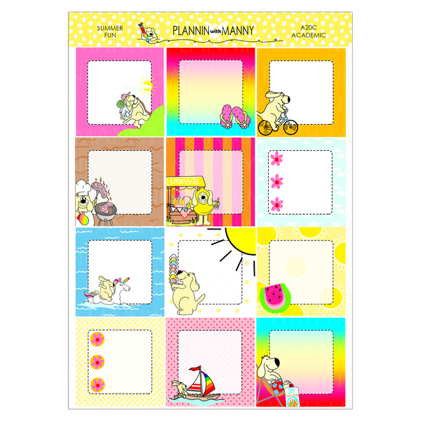 A20 TPC ACADEMIC 5&7 DAY Weekly Planner Kit - Summer Fun Collection