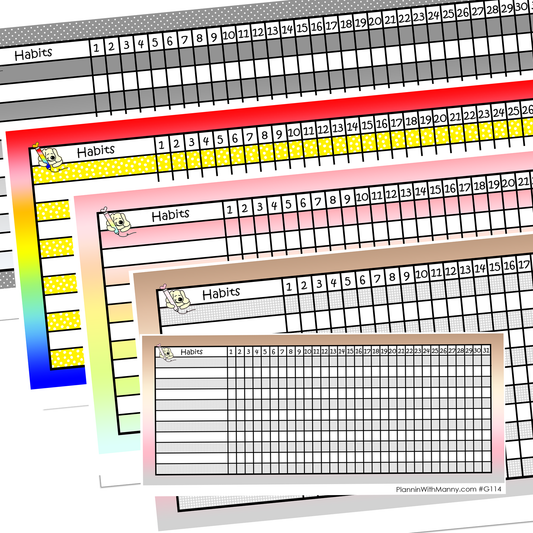 G111-G114 Habit Tracker Sticker