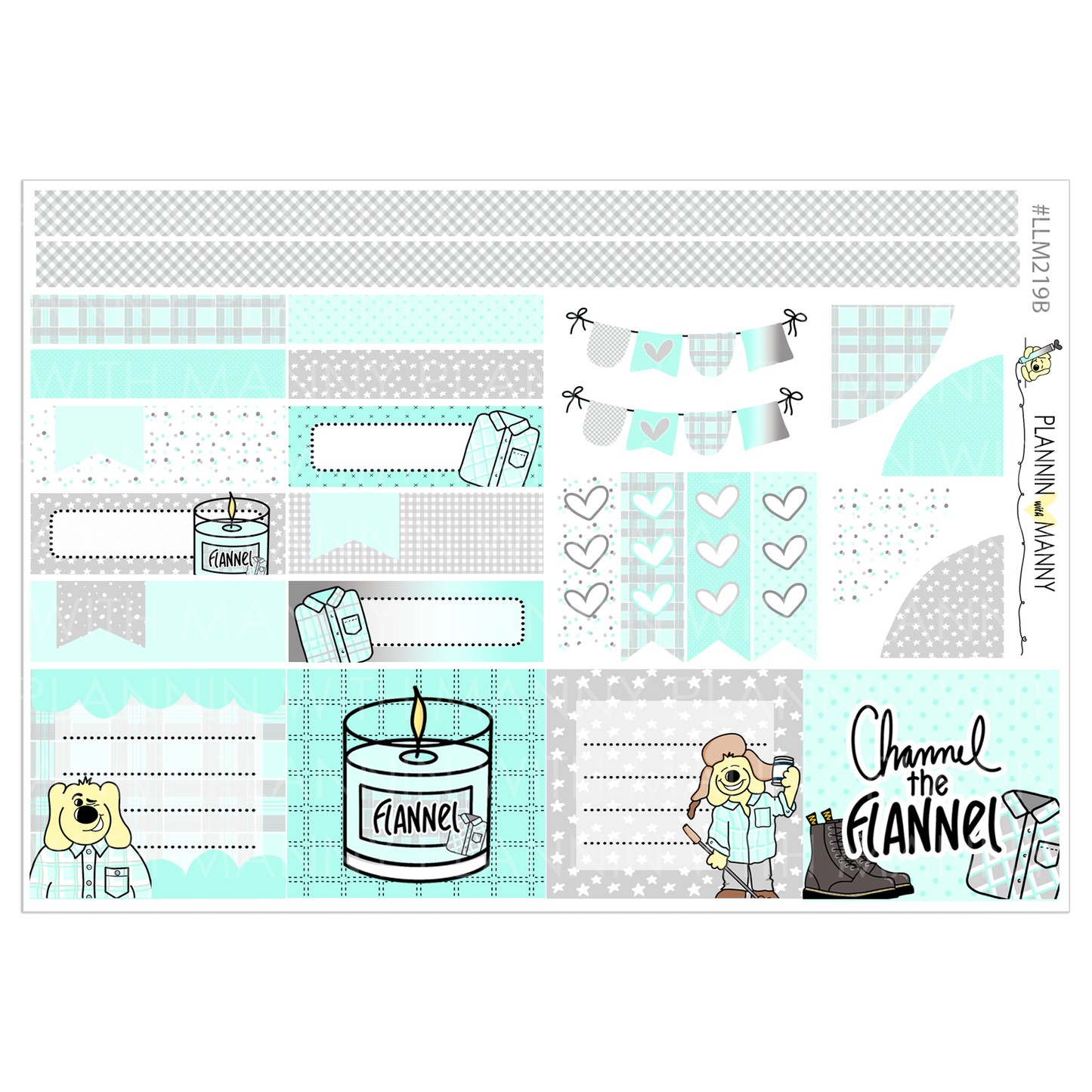 LLM219 MONTHLY PLANNER STICKERS - Flannel Up Collection