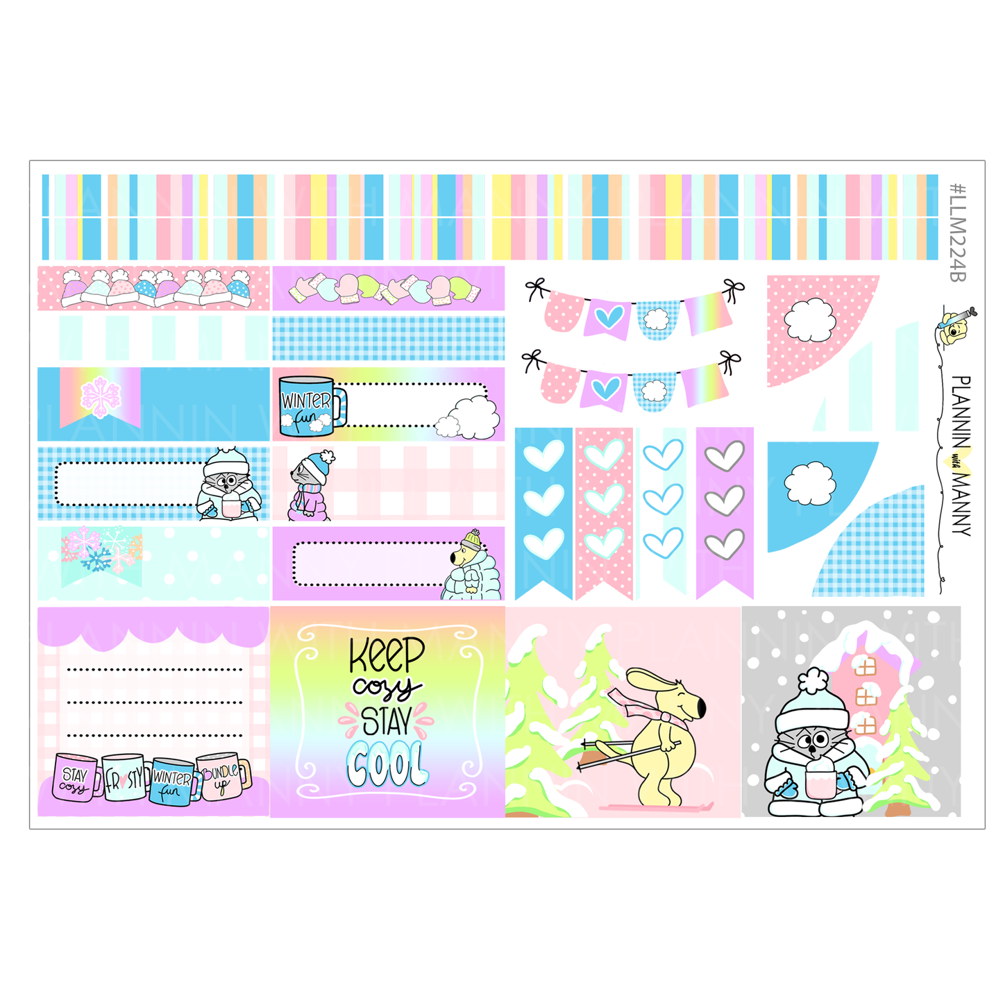 LLM224 MONTHLY PLANNER STICKERS - Snow Much Fun Collection