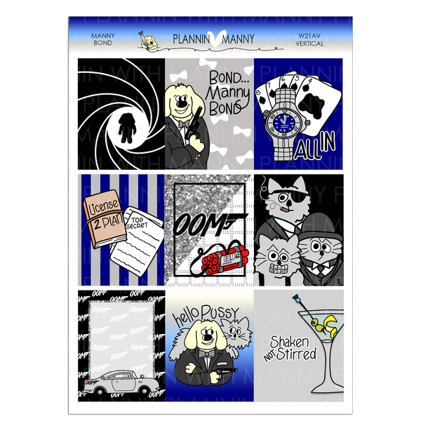 W21AV VERTICAL WEEKLY Planner Stickers - Manny Bond Collection