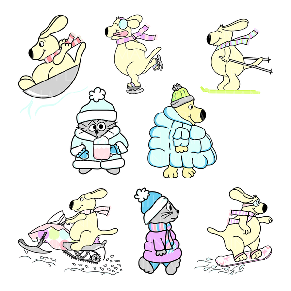 1215-SNOW MUCH FUN Character Planner Stickers