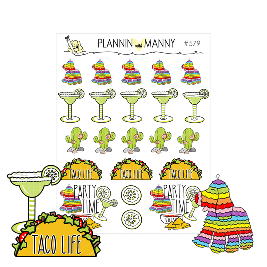 579 Taco Party Planner Stickers - Taco Life Collection