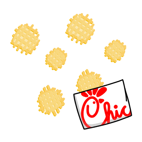 MK55DC Waffle Fry Diecut Stickers in Pocket- Peace Love Chicky Collection