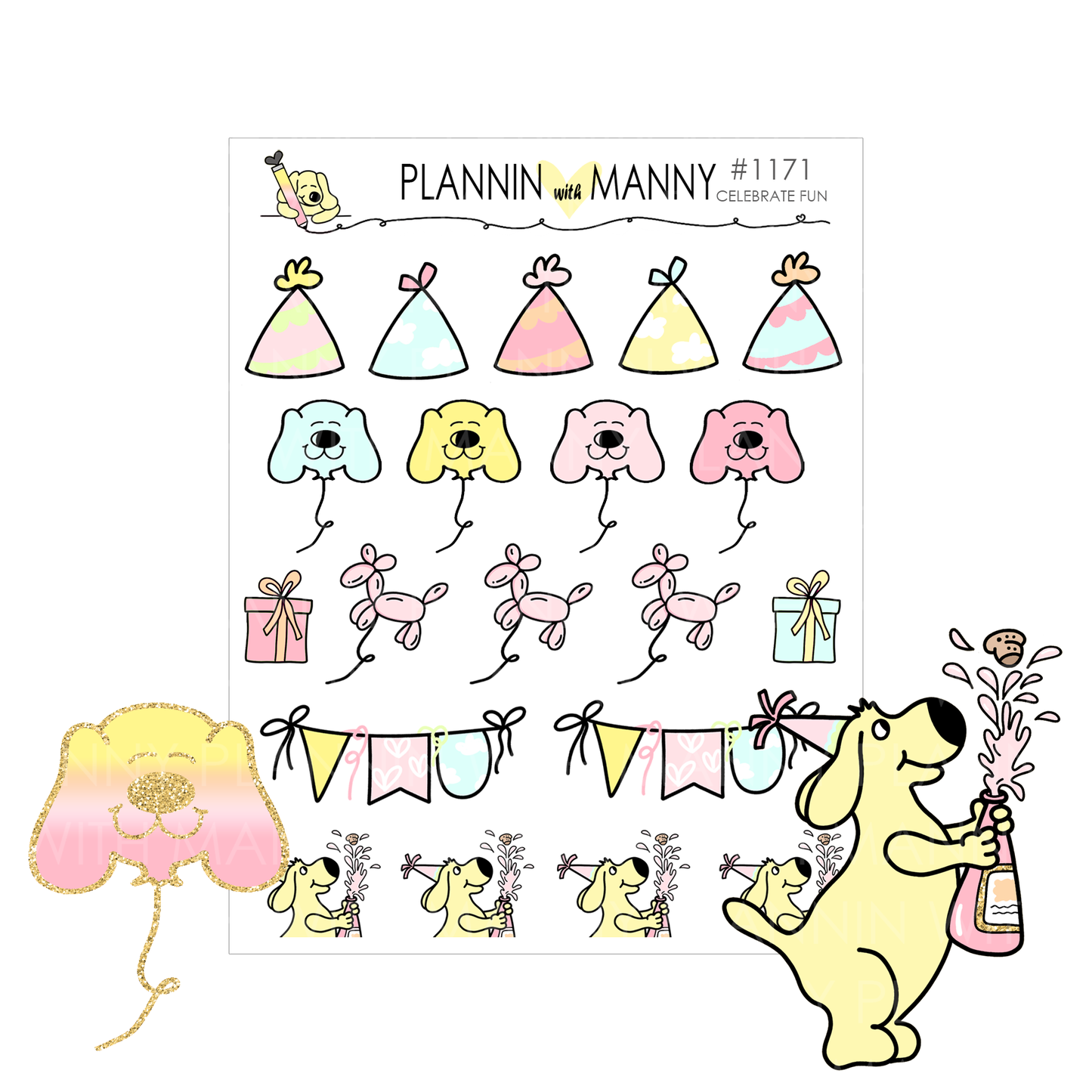 W19AV VERTICAL WEEKLY Planner Stickers - Celebration Collection