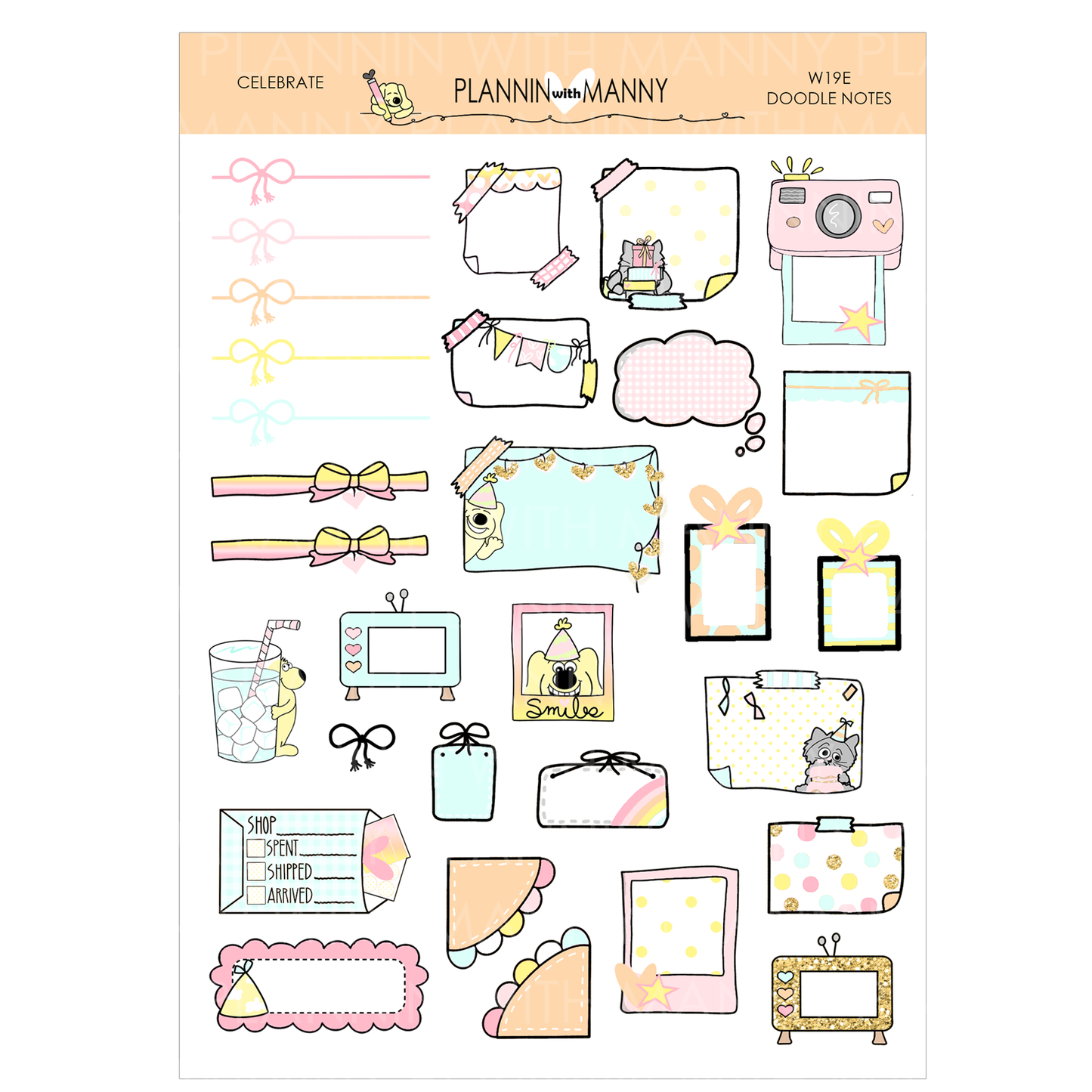 W19AV VERTICAL WEEKLY Planner Stickers - Celebration Collection