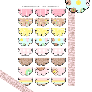 DB126 1.3" Crumbl Cookies Doodle Half Circle Planner Stickers