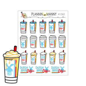 1362 Dutch Bros Coffee Cup Planner Stickers – Plannin with Manny