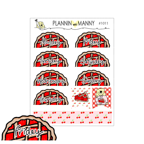 L1010 VERTCIAL MEGA Kit Planner Stickers - I Love Pie Collection