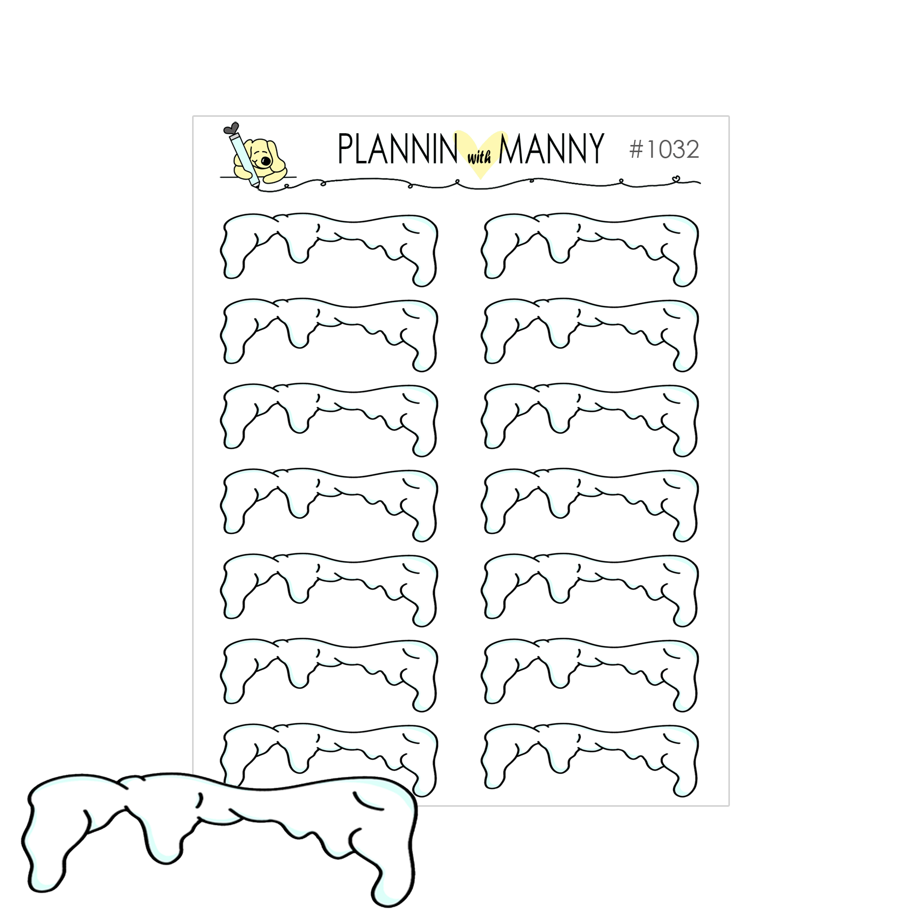 1032 ICE CYCLE HEADER Planner Stickers - Fricken Freezin Collection