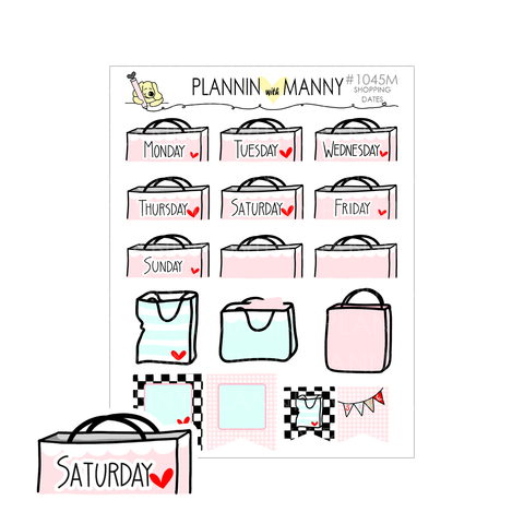 1045M Shopping Bag Mini Date Cover Planner Stickers