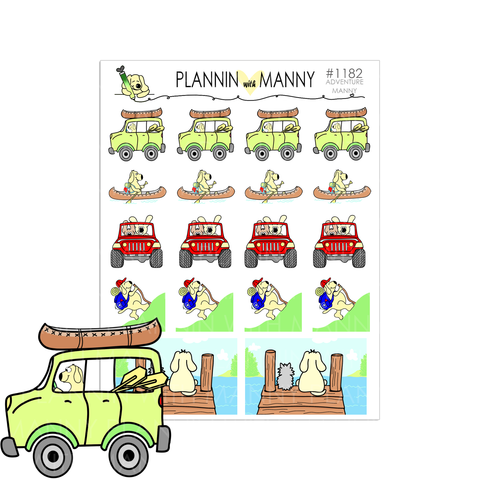 1182 ADVENTURE MANNY Planner Stickers - Adventure Collection