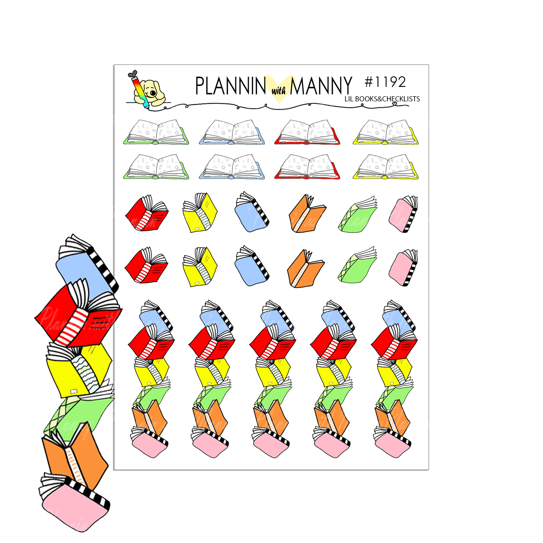 Books Mini Al Sticker 1192 MINI BOOK & BOOK CHECKLIST Planner Stickers - Back2School Collect ...