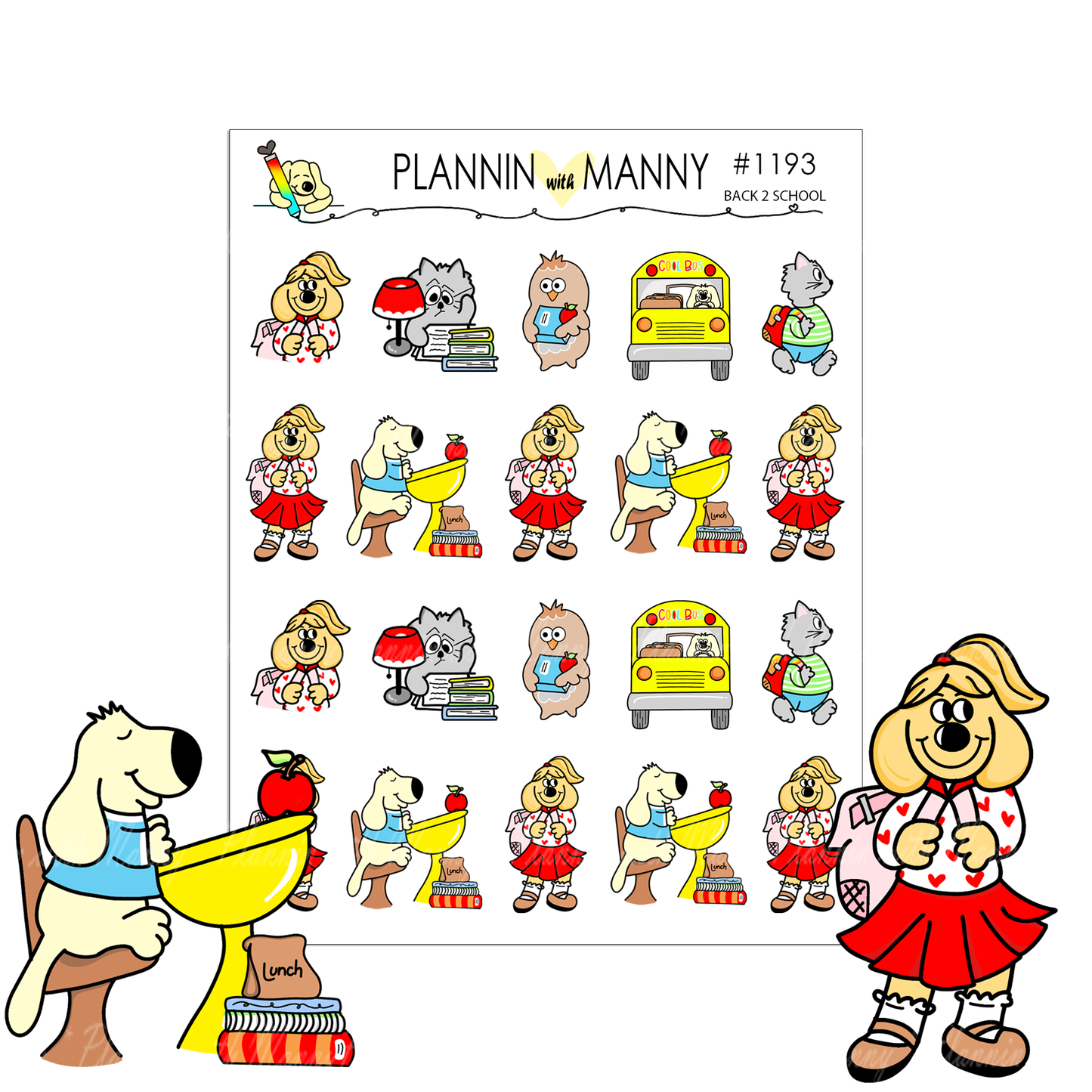 1193 Back to School Character Planner Stickers - Back2School Collection