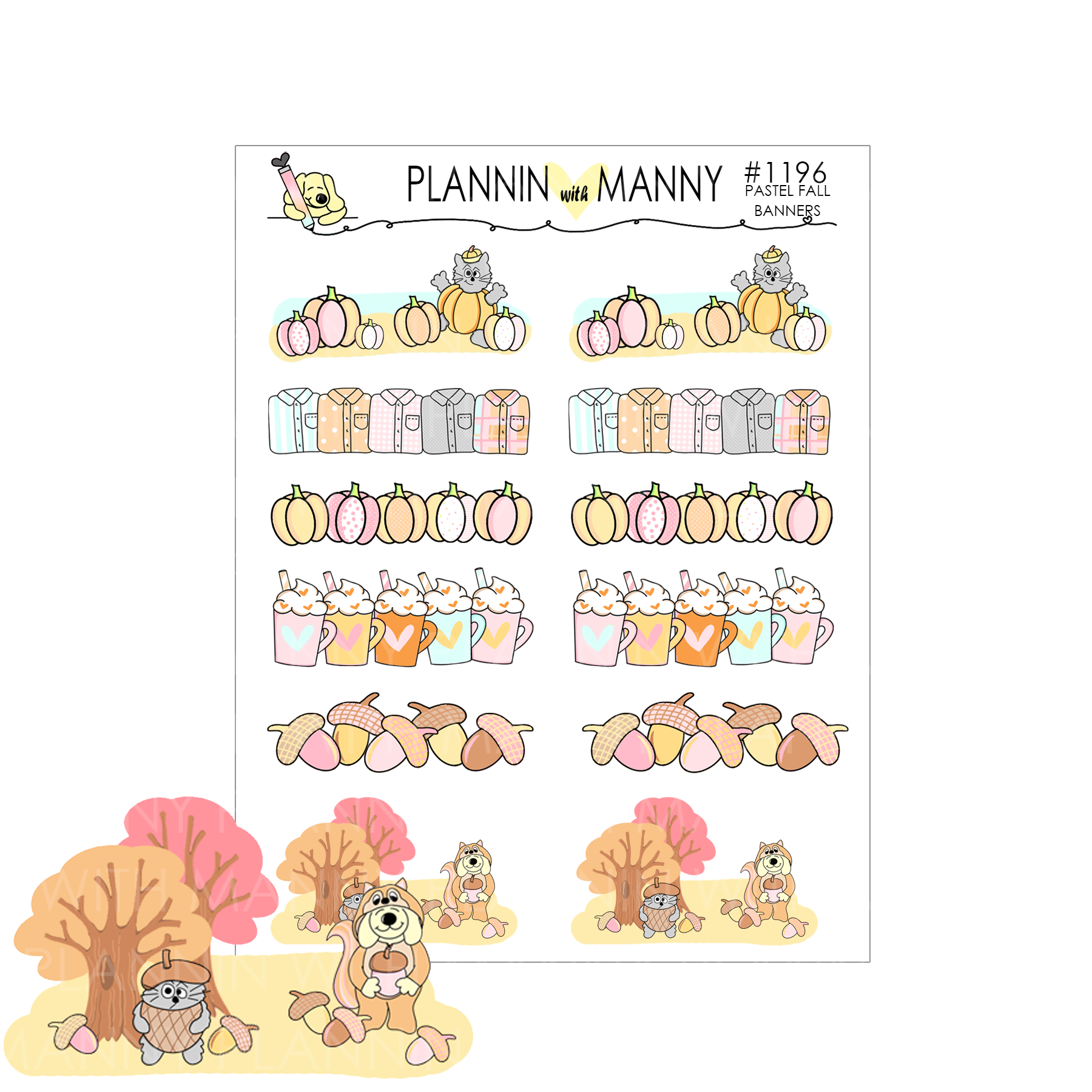1196 Nuts About Fall Banner Stickers
