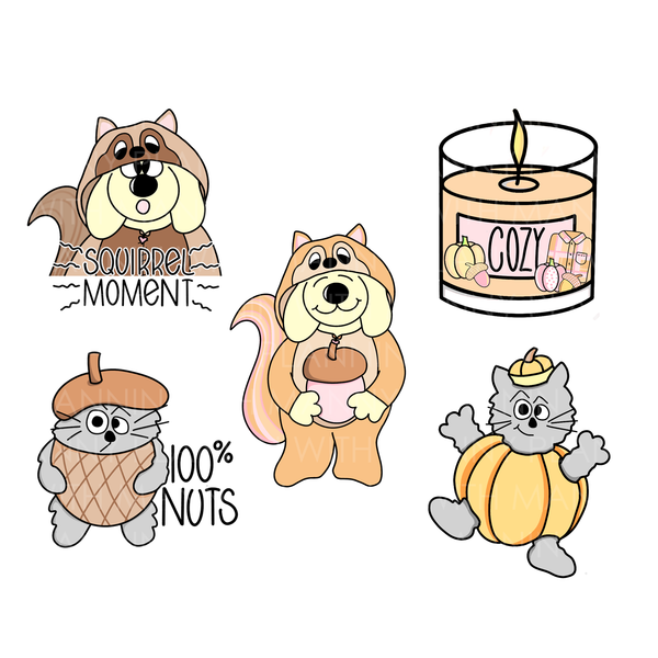 1198 Nuts About Fall Character Stickers