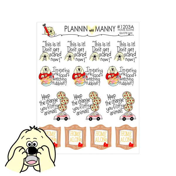 W22AH, HORIZONTAL Home Alone Weekly Planner Stickers