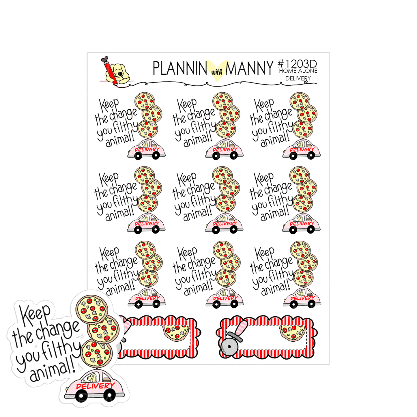 1203-Home Alone Phrases Planner Stickers