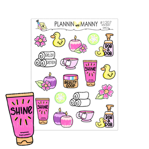 1207-Spa Day Deco Planner Stickers - Spa Day Collection