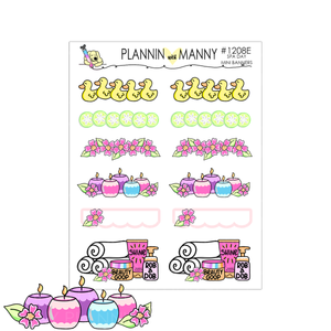 1208 Spa Day Mini Banner Planner Stickers - Spa Day Collection