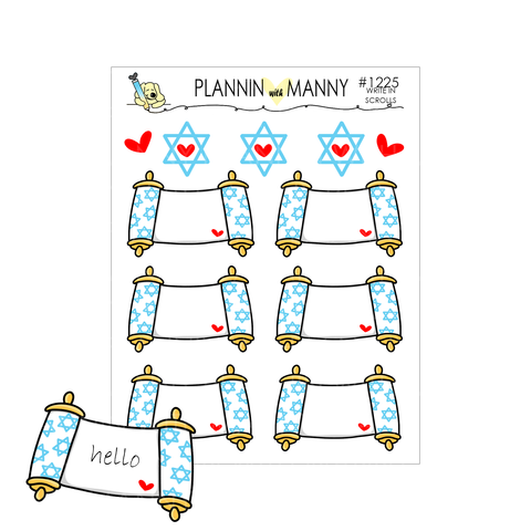 1225 Hanukkah Scroll Planner Stickers