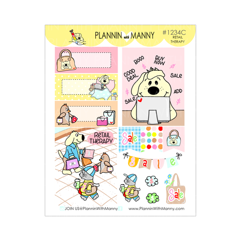 1234C Retail Therapy Boxes & Deco Planner Stickers